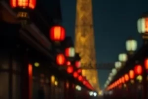 《旧桥残照》重制剧照，桥拱与夕照水面